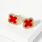 Pave-Set Cubic-Zirconia 11mm Quatrefoil Stud Earrings