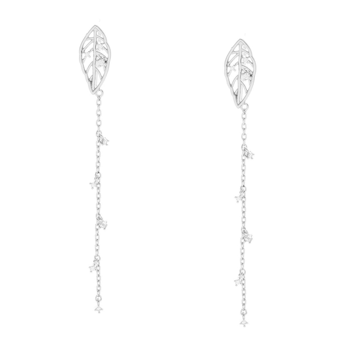 Gold Plated Leaf Drop Earrings