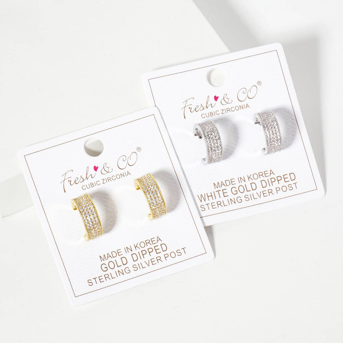 Micro-Pave-Set Open Hoop Earrings