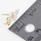 Pearl Cubic Zirconia Flower Stud Earrings / 18K Gold Dipped