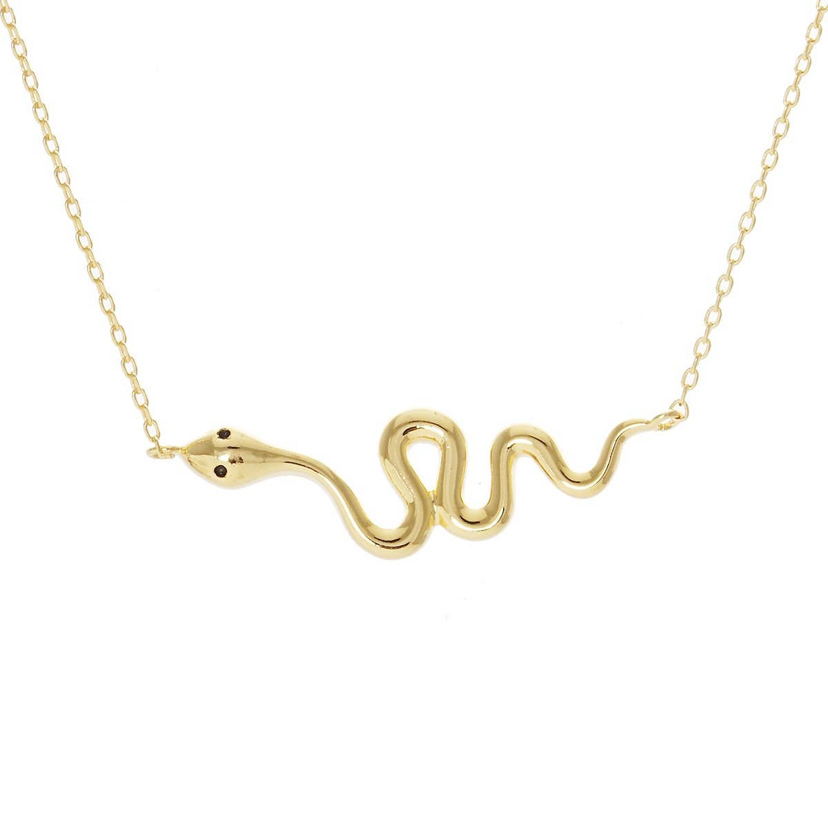 Gold Plated Snake Figure Necklace