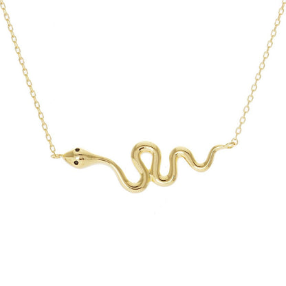 Gold Plated Snake Figure Necklace