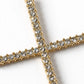 Crystal Cross Pendant Necklace – Gold & Silver Pavé Cross