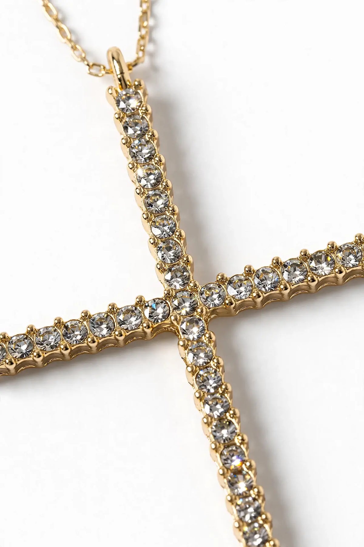 Crystal Cross Pendant Necklace – Gold & Silver Pavé Cross