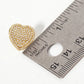Pave-Set 15mm Heart-Shaped 18K-Gold-Dipped Stud Earrings