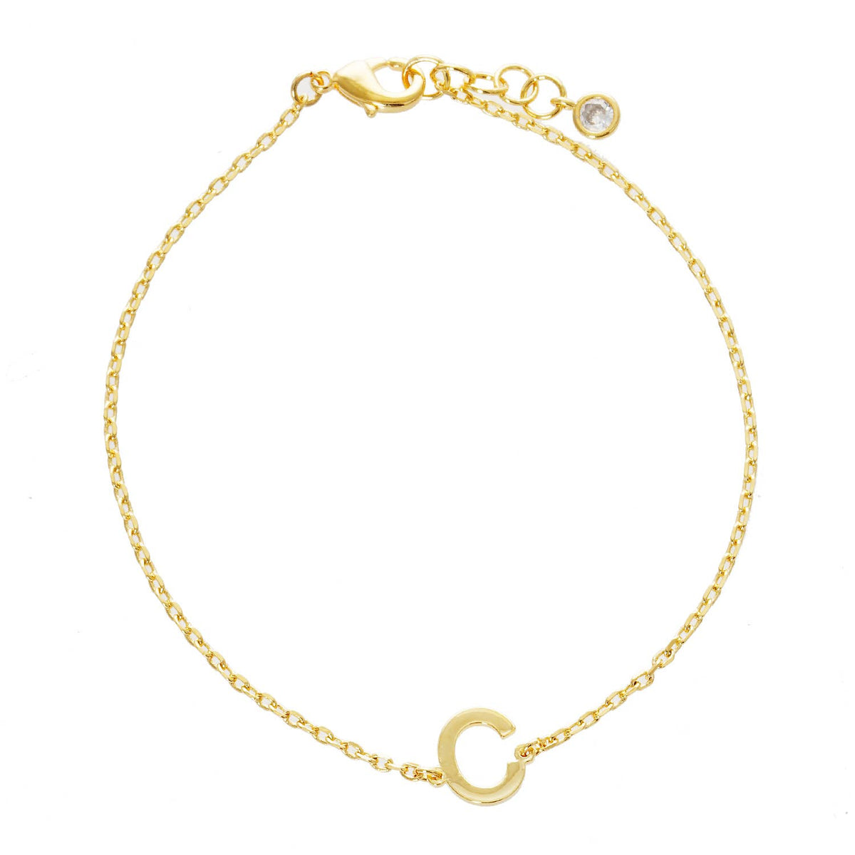 Gold Plated Initial Letter Bracelet