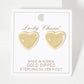 Polished Brass 17mm Heart-Shaped Stud Earrings