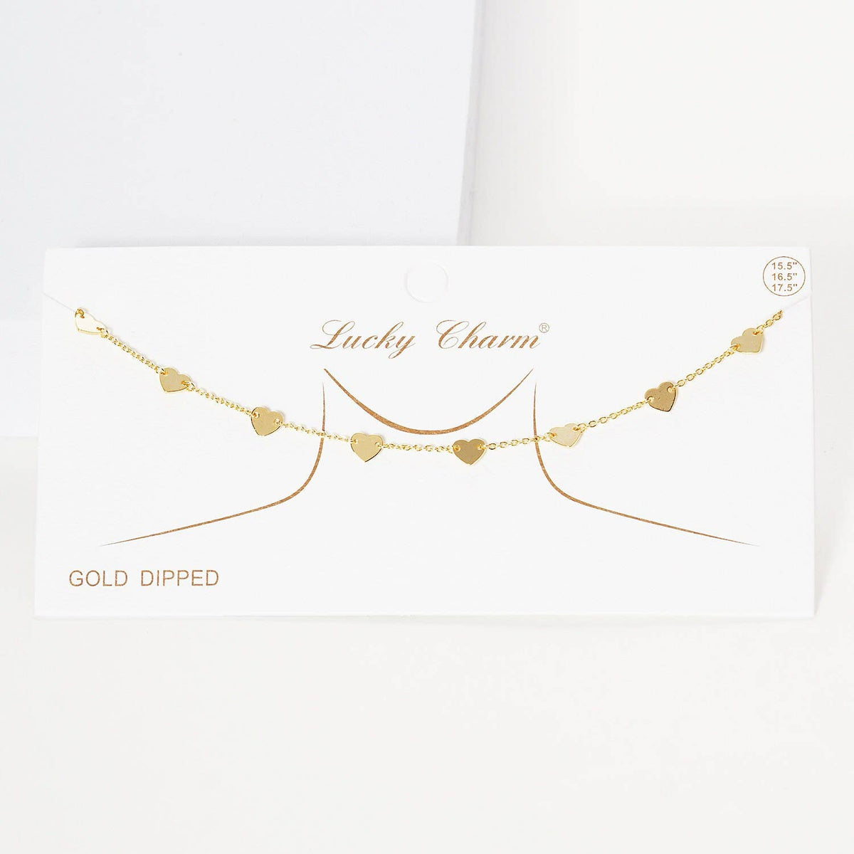 Gold Plated Floating Heart Charm Necklace