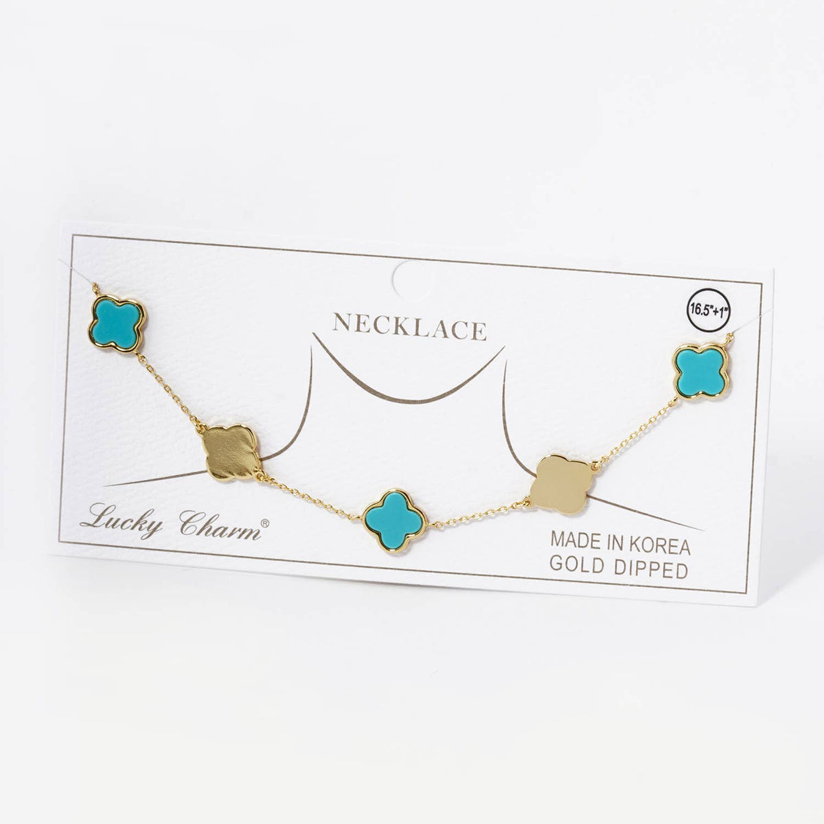 Lucky Clover 5-Motif Station Necklace