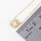 Dainty Cubic Zirconia Cushion Halo Bridesmaid Necklace