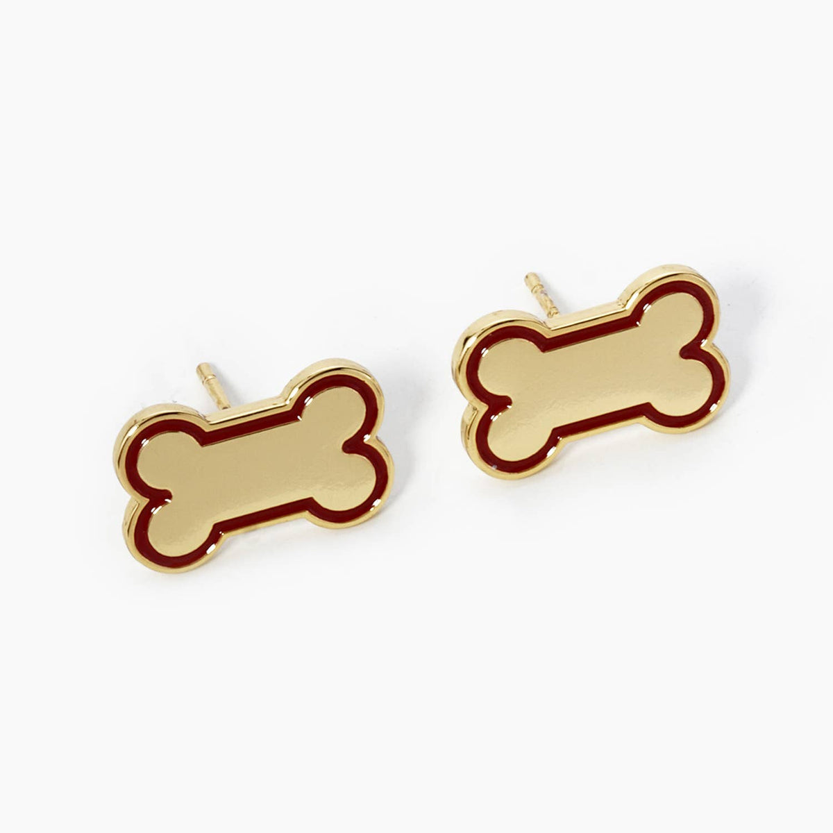 GAME DAY Enamel Dog Bone Treat Stud Earrings