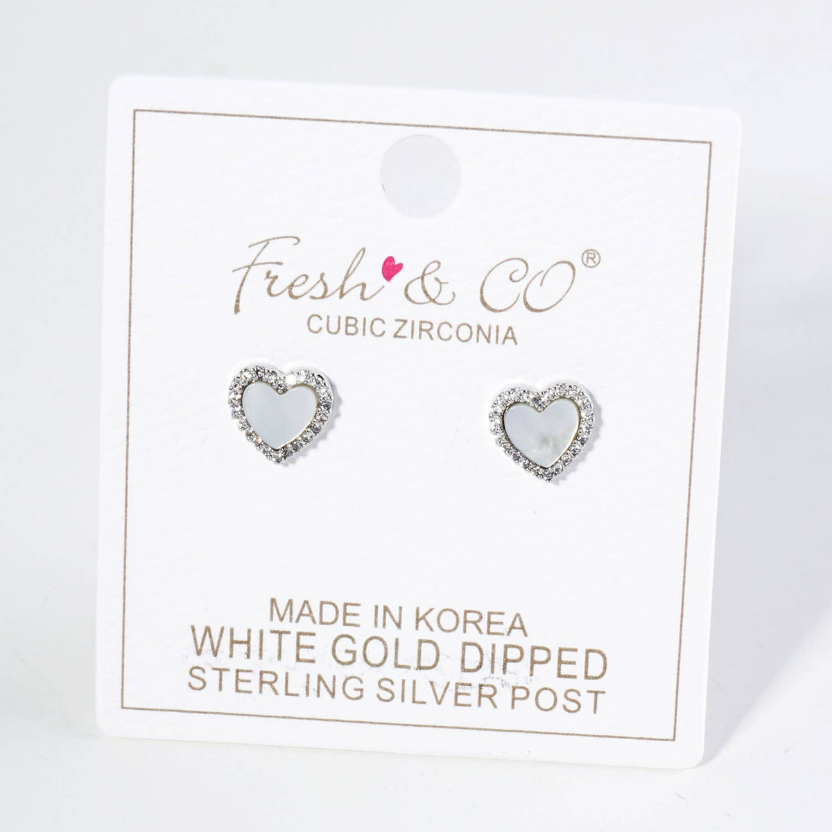 Heart Stud Earrings / 18K Gold Dipped Pave Set Cubic