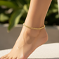 High-Polish Mesh Chain Anklet - Gold & Silver Dipped