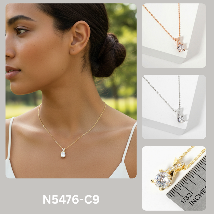 Minimalist Criss-Cross Teardrop Pendant Necklace