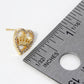 Cubic Zirconia Heart & Crown Stud Earrings