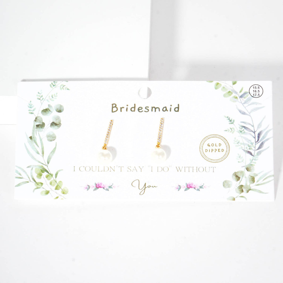 Bridesmaid Pearl & Pavé Bar Drop Earrings