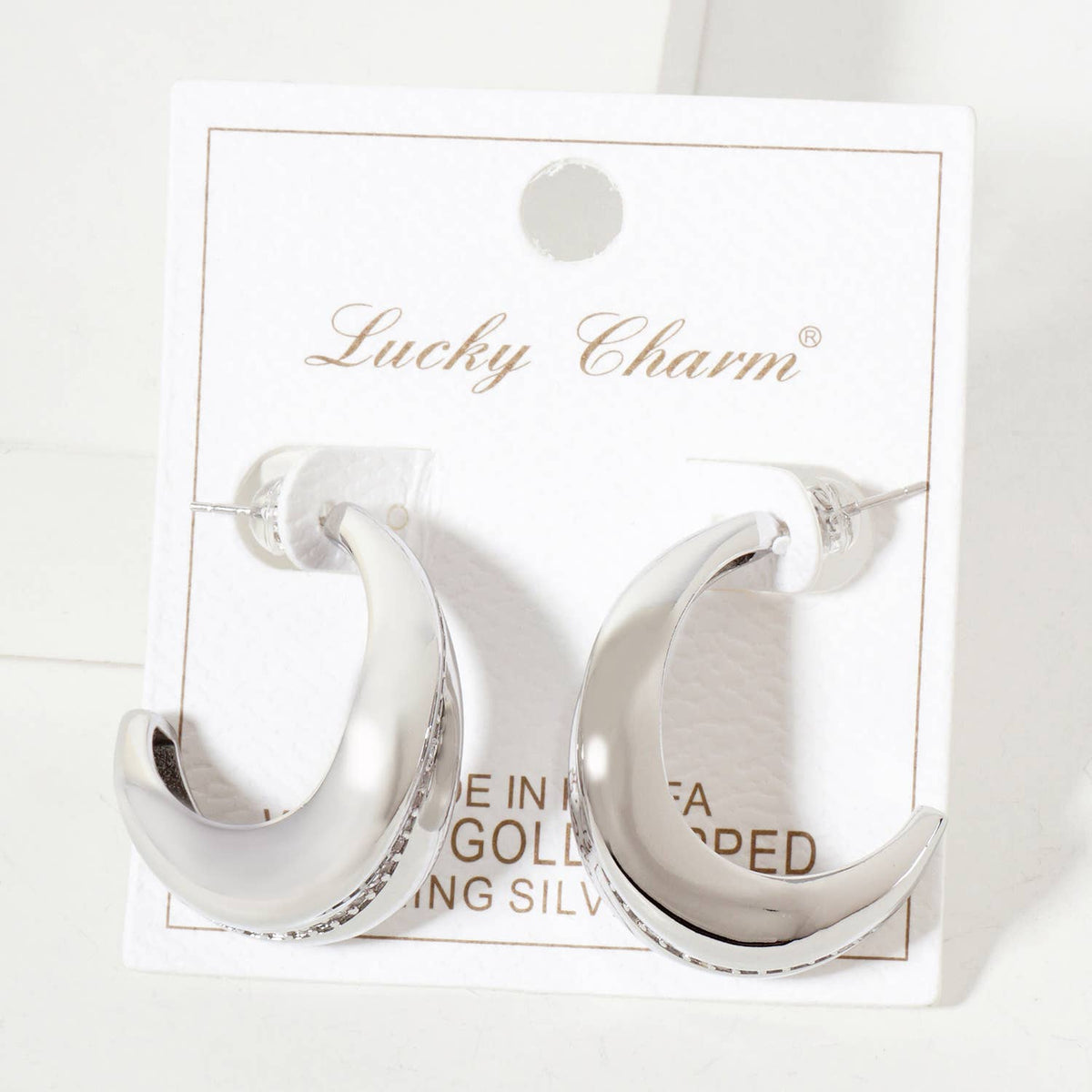 Along the Curve Single-Row 30mm Organic Hoop Earrings