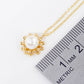 Dainty Pearl Sunflower Pendant Necklace