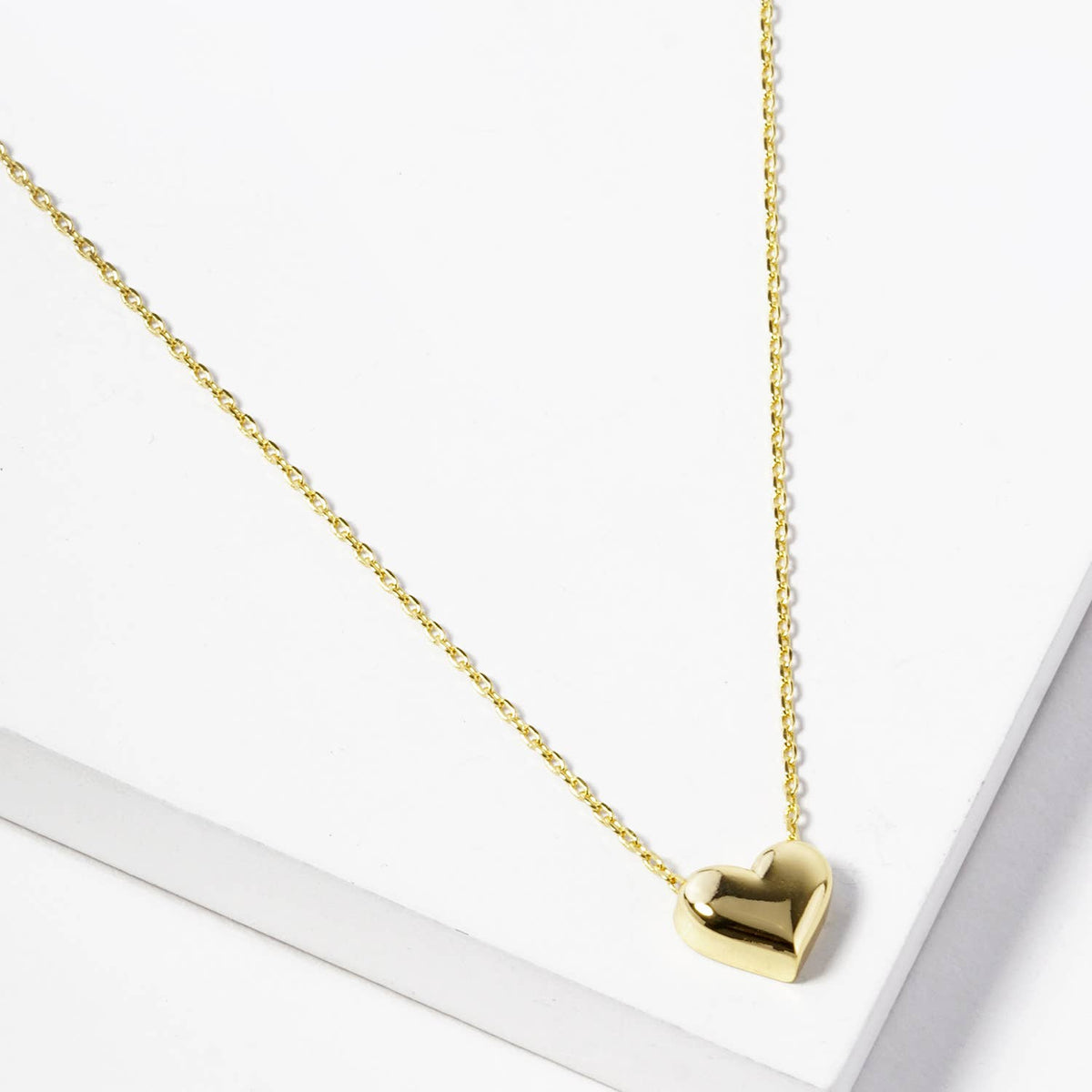 Minimalist Puffed Heart Pendant Necklace