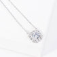 Dainty Cubic Zirconia Cushion Halo Bridesmaid Necklace
