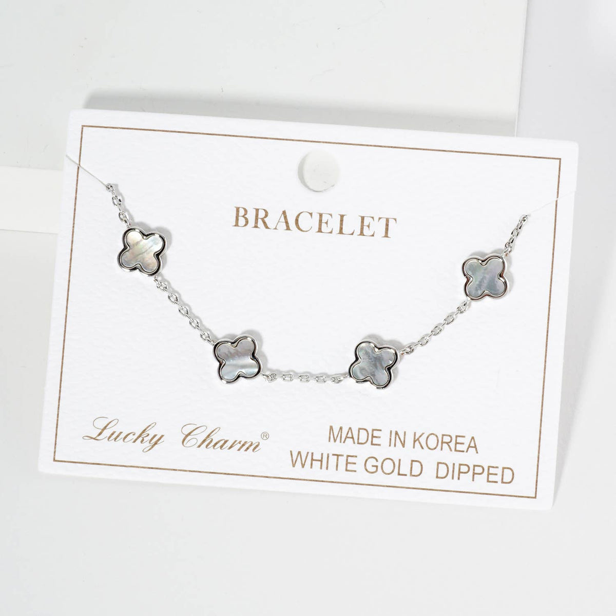 Elegant Clover Charm Chain Bracelet