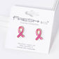 Pink Ribbon Awareness Enamel Stud Earrings