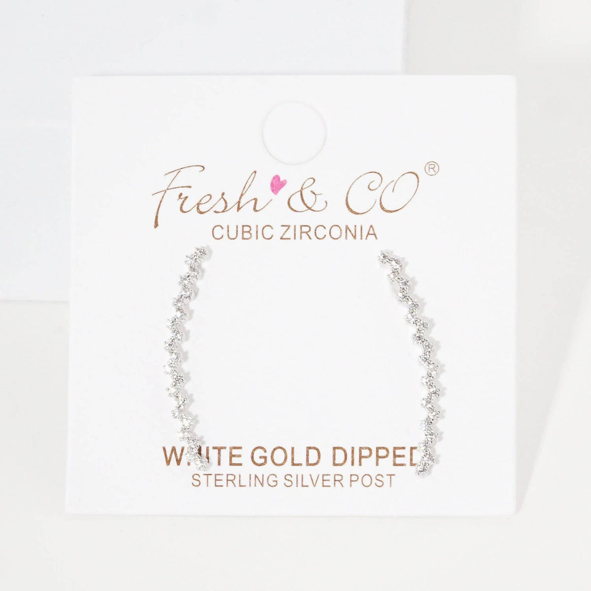 Gold Plated Tiny Zig Zag Ear Climber Earrings