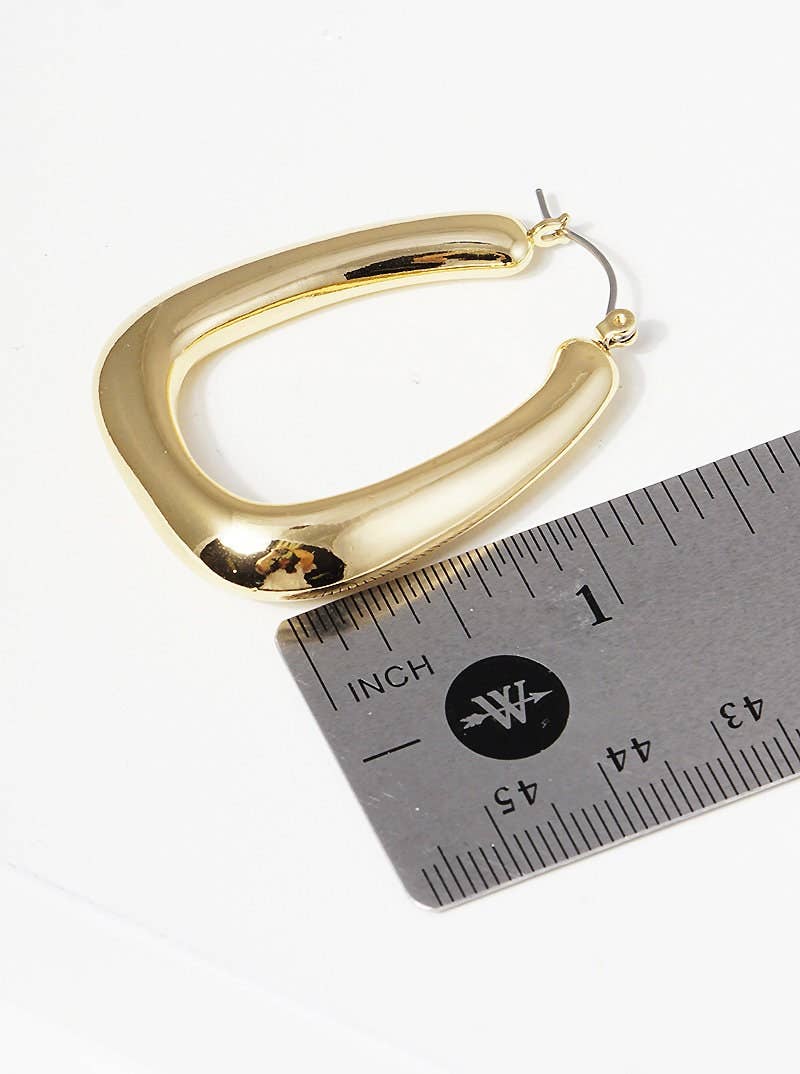 Gold Rectangular Hoop Earrings