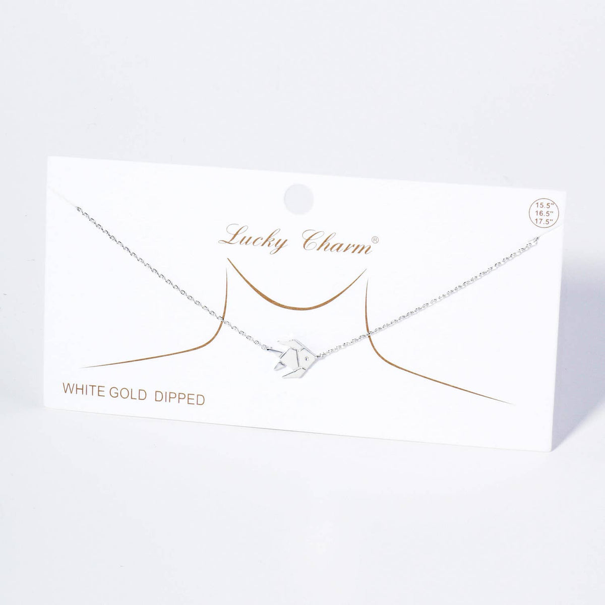 18K Gold Dipped Brass Paper Fish Pendant Necklace