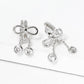 Dainty Bow & Cubic Zirconia Dangle Huggie Hoops