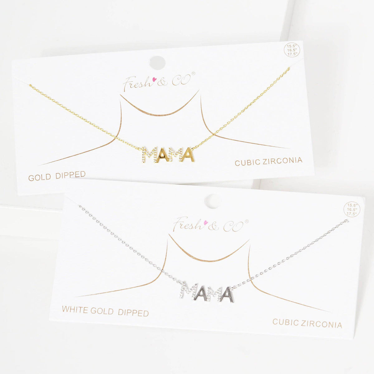 Gold Cubic Mama Initial Necklace