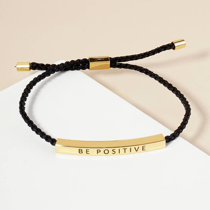Inspirational Messages "Be Positive" Tube Bar Bracelet