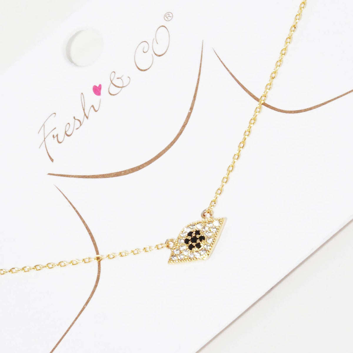 Cubic Zirconia Evil Eye Pendant Necklace