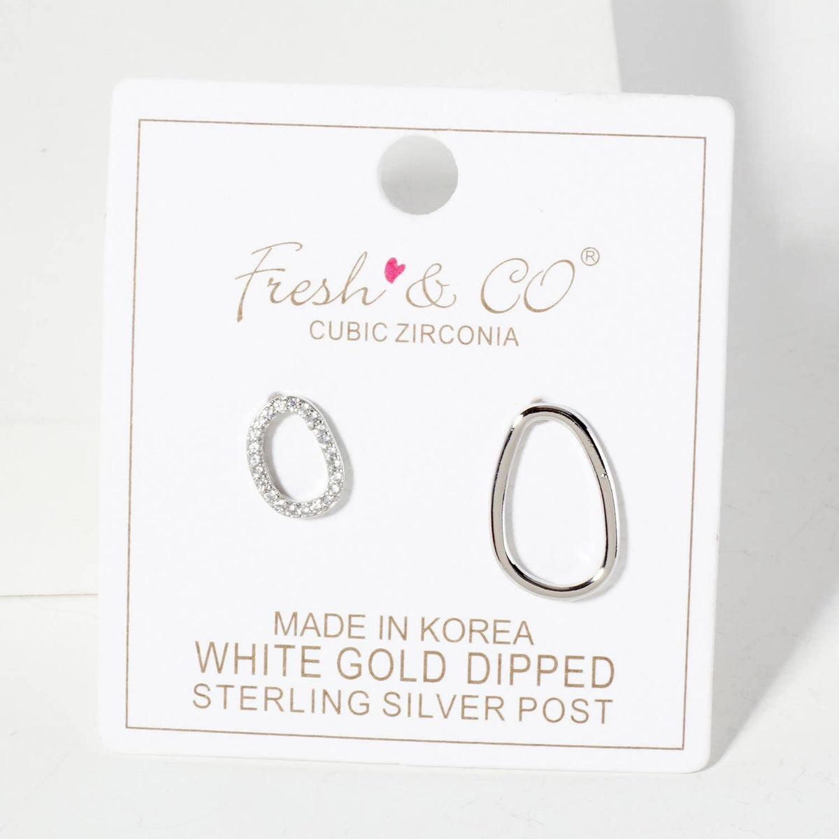Minimalist Asymmetrical Organic Oval Stud Earrings