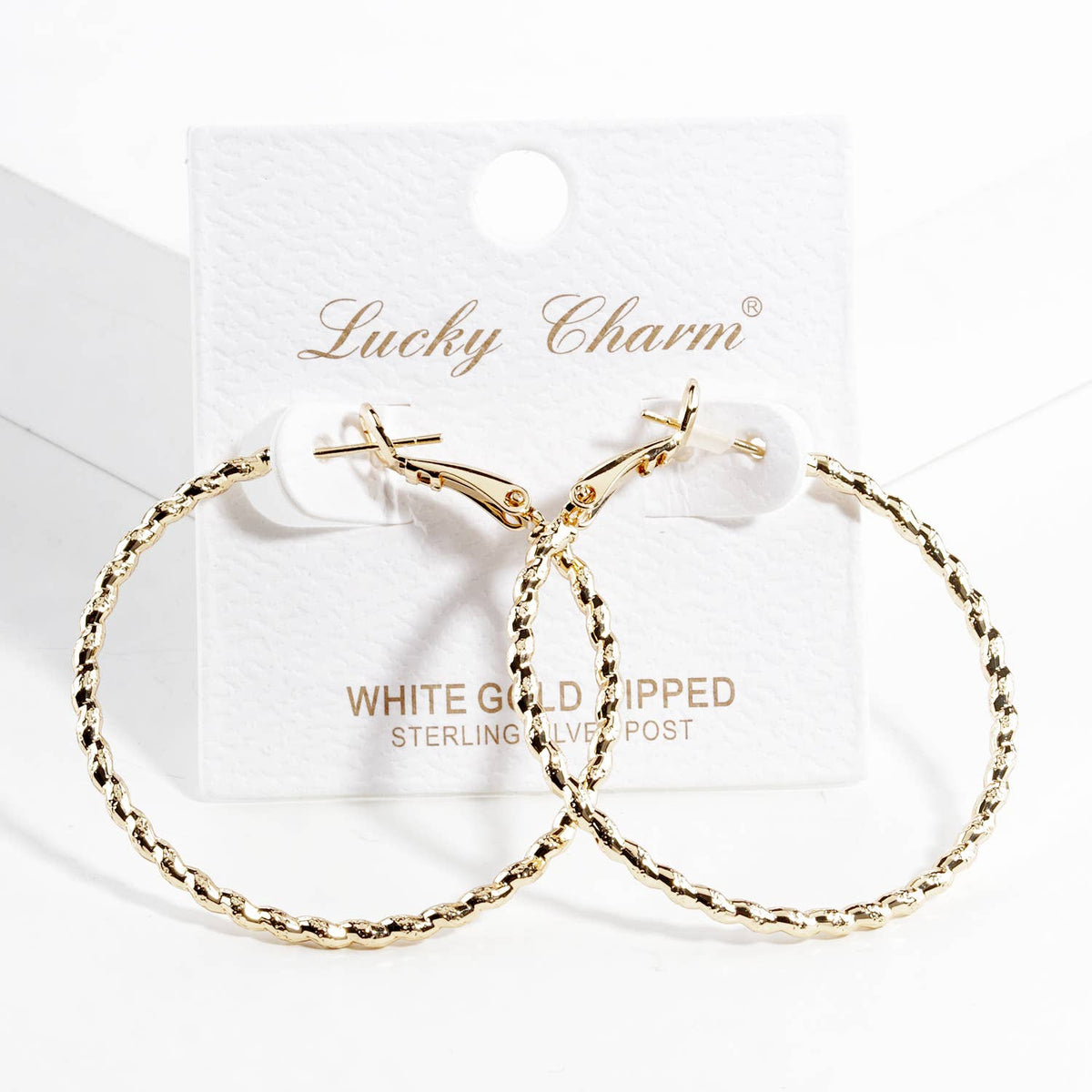 Geometric Spiral Twisted Hoop Earrings