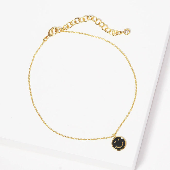 Gold Plated Smiley Face Chain Anklet