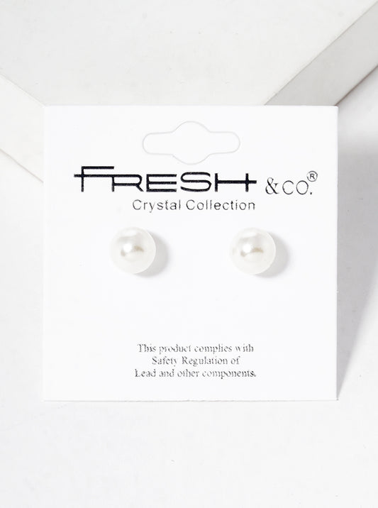 8mm Pearl Post Stud Earrings