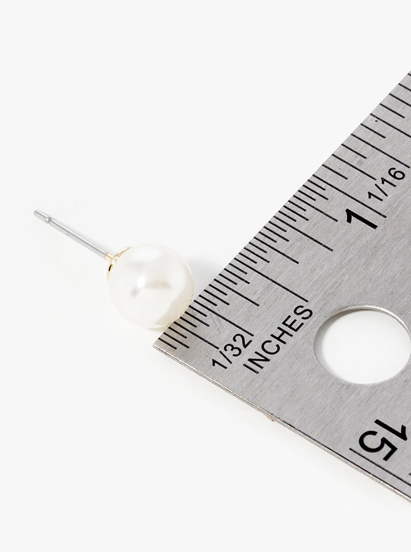8mm Pearl Post Stud Earrings