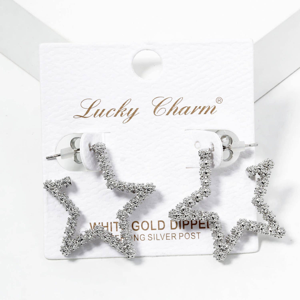 Sparkling Star Textured Stud Earrings