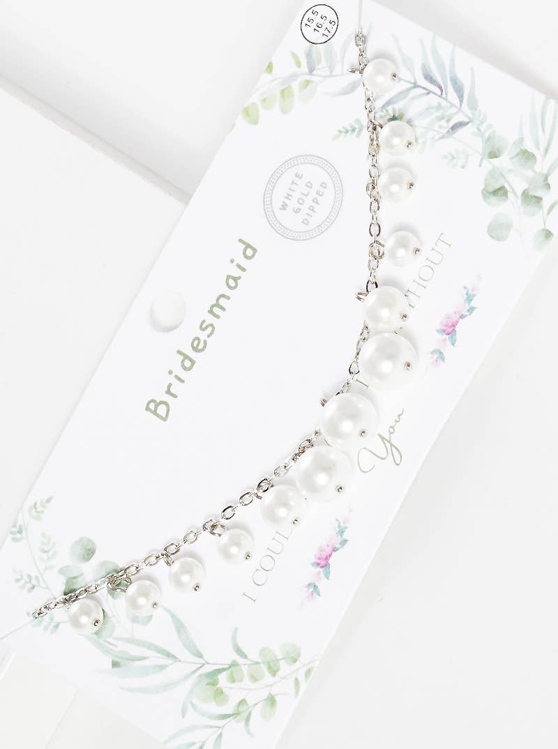 Bridesmaid Pearl Dangle Chain Necklace