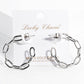 Textured Geometric Link Hoop Earrings