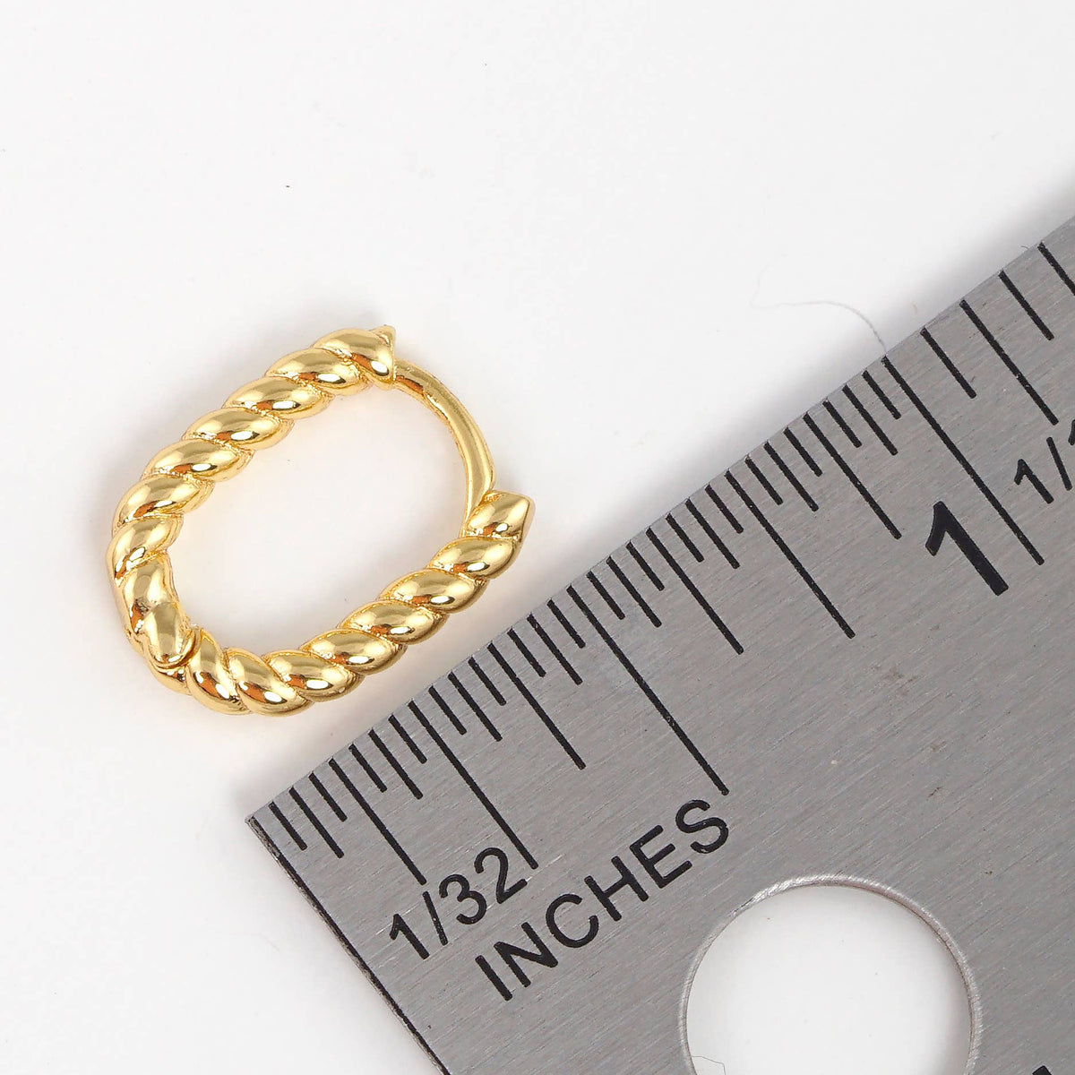 Gold Plated Braided Huggie Earrings