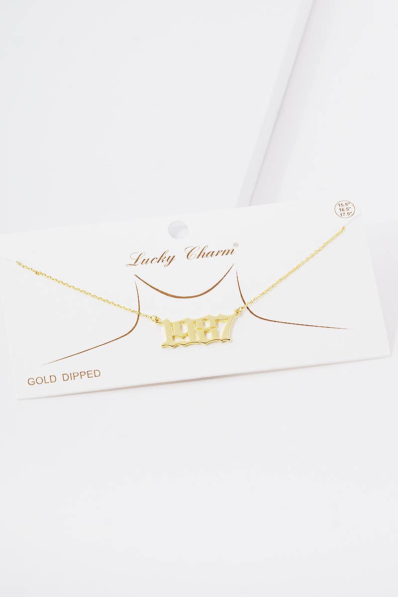 Gold Plated Birth Year Necklace