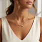 Sparkly Horizontal Eiffel Tower Charm Pendant Necklace