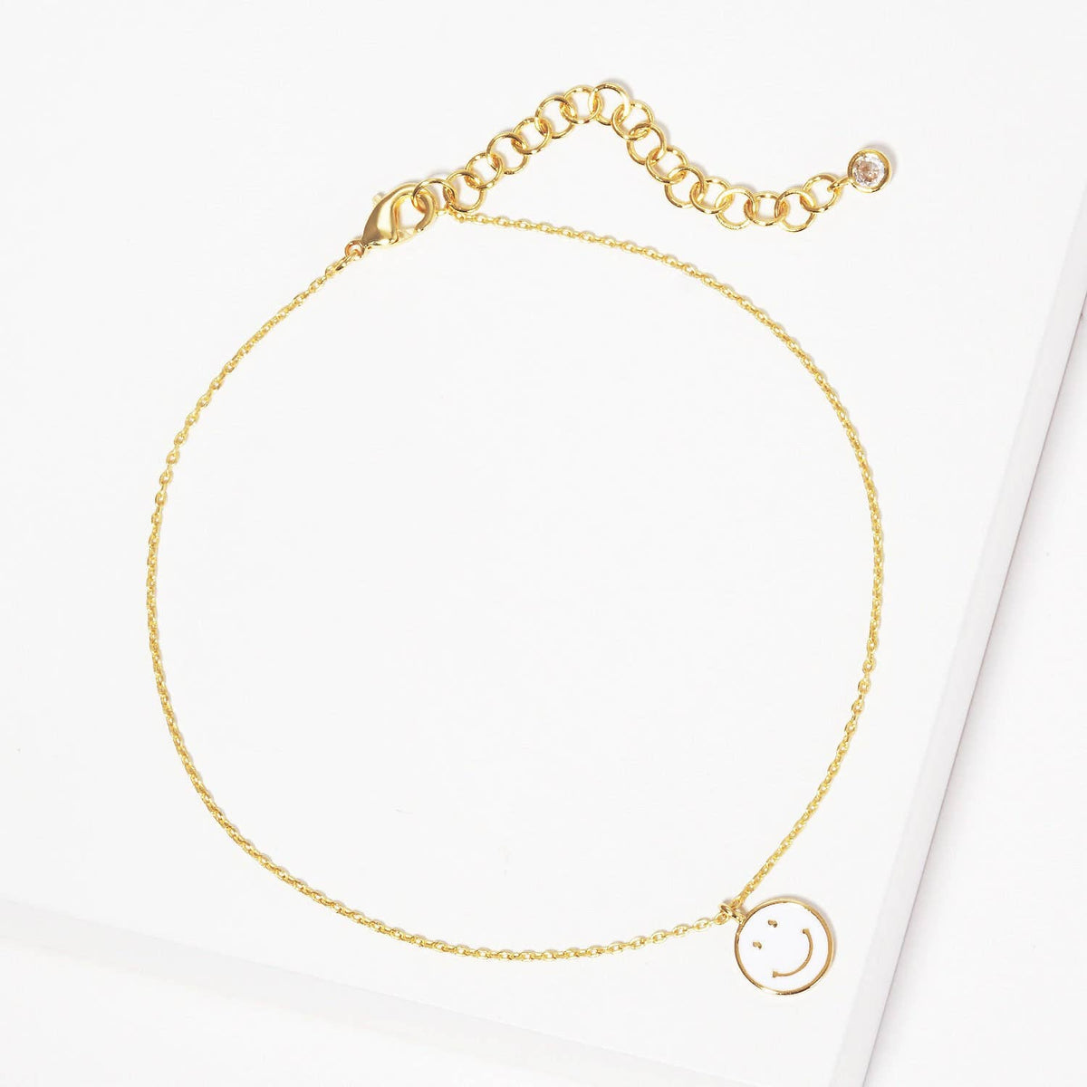 Gold Plated Smiley Face Chain Anklet