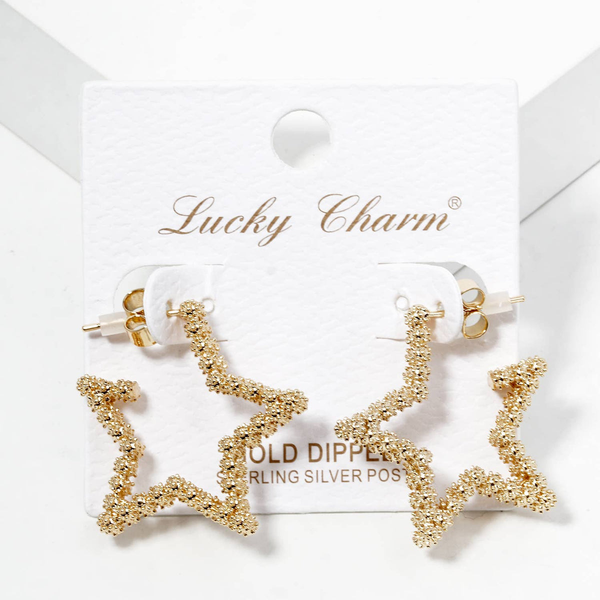 Sparkling Star Textured Stud Earrings