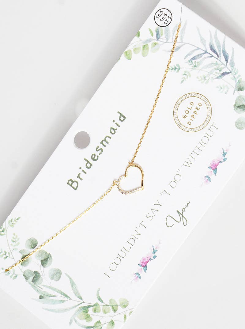 Bridesmaid Pavé Heart Necklace