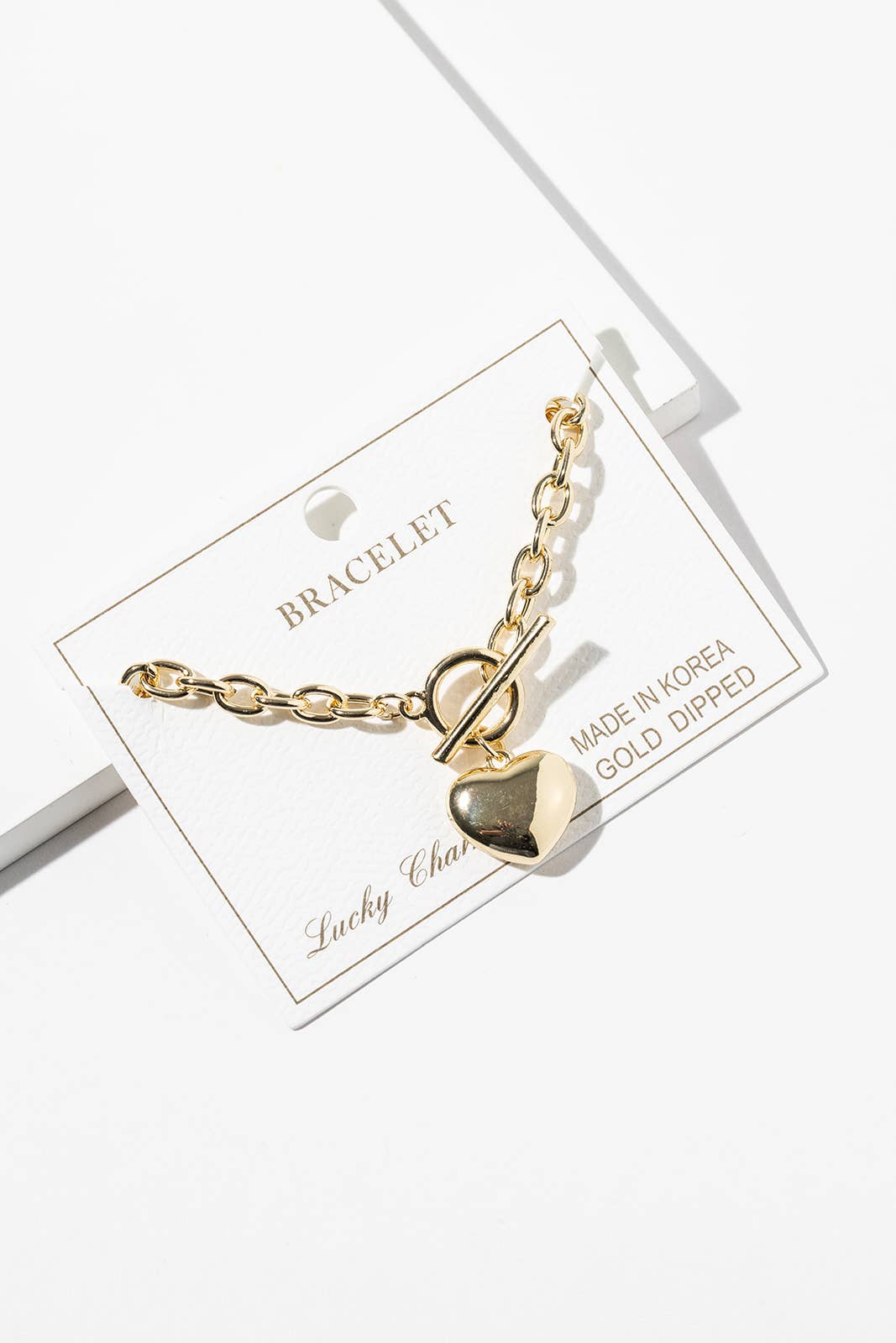 Chunky Chain Heart Bracelet with Magnetic Easy-Clasp