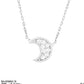 Pave Cubic Zirconia Crescent Moon Pendant Necklace