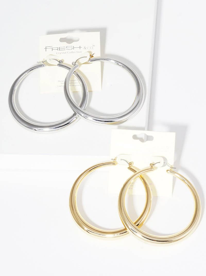 Gold Plated Thin Hoop Earrings